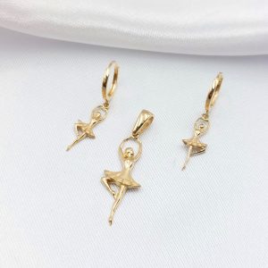 نیم ست طلا مدل بالرین کد 3045
