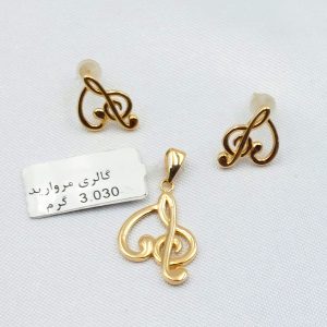 نیم ست طلا مدل نت کد 2289